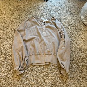 Button Crewneck Sweatshirt Peach Love California